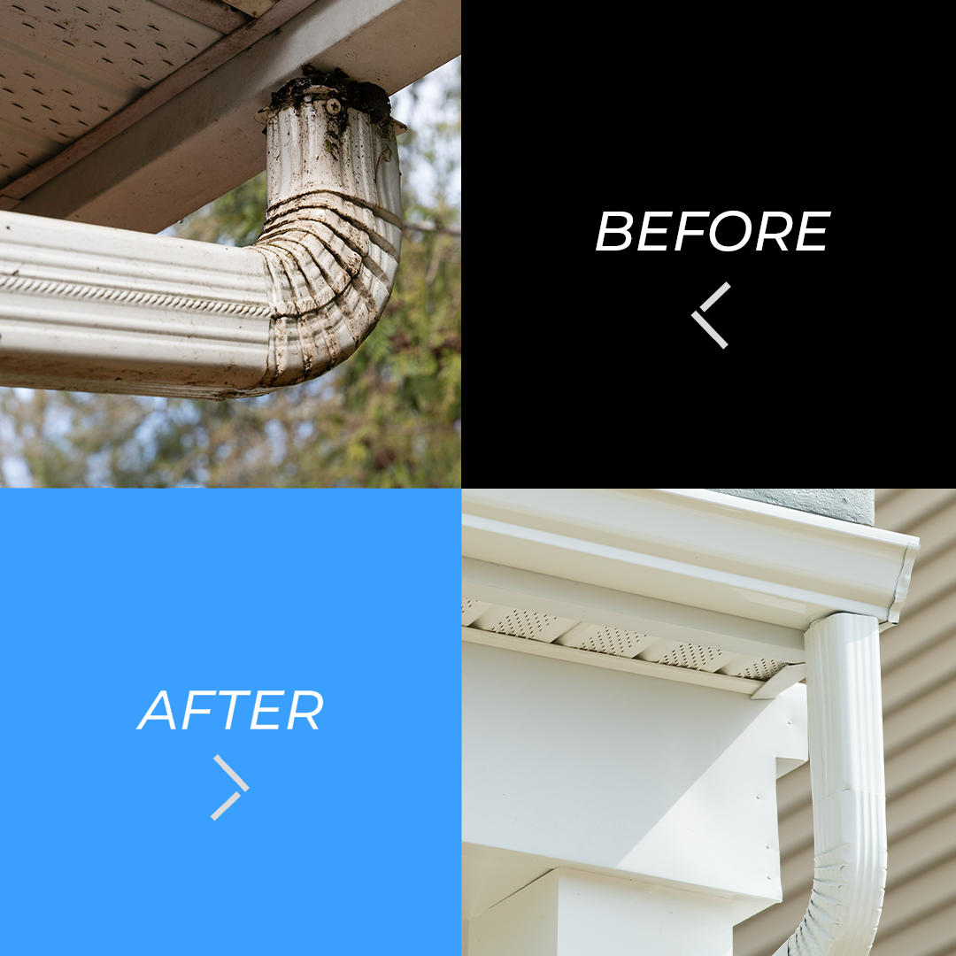 gutters before and after, gutter replacement northern virginia